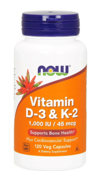 NOW Vitamin D-3 & K-2 120 капсул