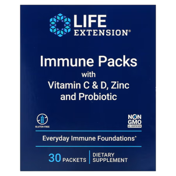 Life extension Immune Packs with Vitamin C & D, Zinc and Probiotic 30 пакетиков срок годности 09/2024