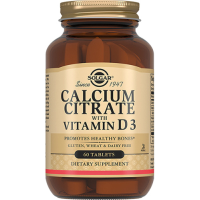 Solgar Calcium Citrate with Vitamin D3 (Цитрат кальция с витамином D3) 60 таблеток, срок годности 04/2024
