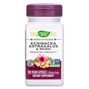 Nature's Way Echinacea Astragalus & Reishi (Эхинацея Aстрагал и Рейши) 1200 мг 100 капсул