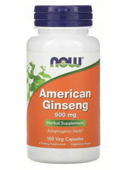 NOW American Ginseng (Американский женьшень) 500 мг 100 капсул