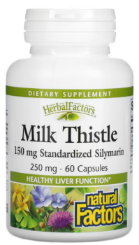 Natural Factors Milk Thistle (Расторопша пятнистая) 250 мг 60 капсул