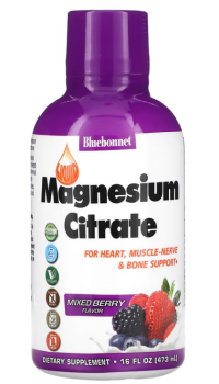 Bluebonnet Nutrition Liquid Magnesium Citrate (жидкий цитрат магния) ягодный вкус 472 мл