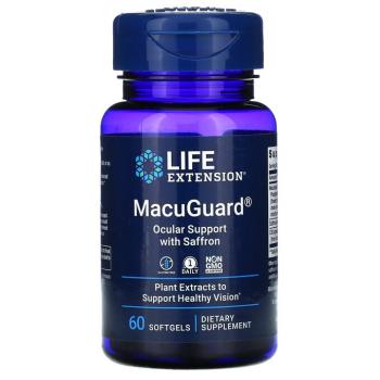 Life Extension MacuGuard Ocular Support with Saffron (добавка с шафраном для укрепления зрения) 60 мягких таблеток