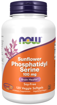 NOW Sunflower Phosphatidyl Serine (Фосфатидилсерин подсолнечника) 100 мг 120 вег гелевых капсул