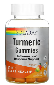 Solaray Turmeric Gummies (Жевательные мармеладки с куркумой) натуральное манго 60 жевательных таблеток