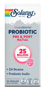 Solaray Mycrobiome Probiotic Pre/Post Natal Formula (Пробиотик Mycrobiome пре /послеродовой) 25 млрд КОЕ 30 капсул
