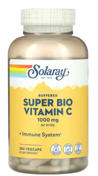 Solaray Buffered Super Bio Vitamin C (Буферизованный супербио витамин С) 500 мг 250 вег капсул