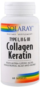 Solaray Collagen Keratin (Коллаген кератин) тип I, II, III 60 капсул