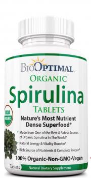 BioOptimal Organic Spirulina (Спирулина) 240 таблеток
