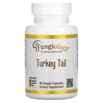 California Gold Nutrition, Fungiology, Turkey Tail (трутовик разноцветный) 90 капсул