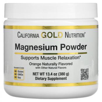 California Gold Nutrition Magnesium Powder Beverage (магний в растворимом порошке) со вкусом апельсина, 380 г