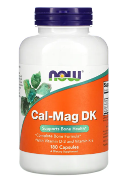 NOW Cal-Mag DK (Кальций Магний с витаминами D-3 и K-2) 180 капсул