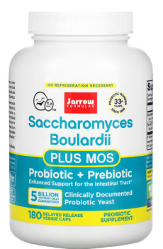 Jarrow Formulas Saccharomyces Boulardii Plus MOS (сахаромицеты Буларди) 5 млрд 180 вегетарианских капсул с отсроченным высвобождением