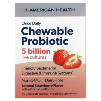 American Health Chewable Probiotic (Жевательный пробиотик (5 млрд) со вкусом клубники 60 таблеток