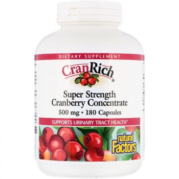Natural Factors CranRich Super Strength Cranberry Concentrate (концентрат клюквы) 500 мг 180 капсул