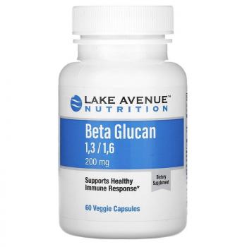 Lake Avenue Nutrition Beta Glucan (бета-глюкан 1–3 1–6) 200 мг 60 растительных капсул
