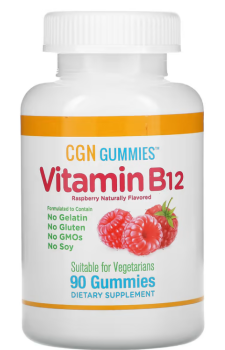 California Gold Nutrition Vitamin B12 (витамин В12) малина 90 жев. таблеток