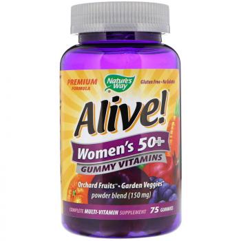 Nature's Way, Alive! Women`s 50+ (Жевательные витамины для женщин старше 50 лет) фруктовые вкусы 75 жевательных конфет