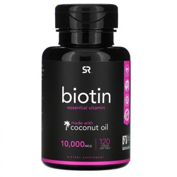 Sports Research Biotin (биотин с кокосовым маслом) 10 000 мкг 120  капсул