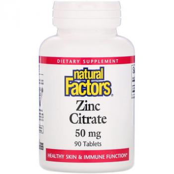 Natural Factors Zinc Citrate (Цитрат цинка) 50 мг 90 таблеток