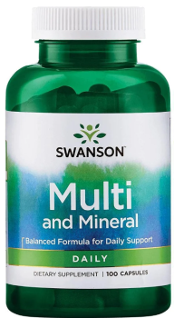 Swanson Multi and Mineral Daily (Мультивитамины и минералы) 100 капсул