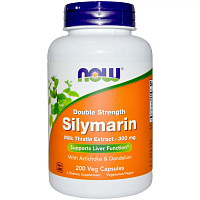 NOW Silymarin Milk Thistle Extract (Силимарин, экстракт молочного чертополоха с артишоком и одуванчиком) 300 мг 200 капсул