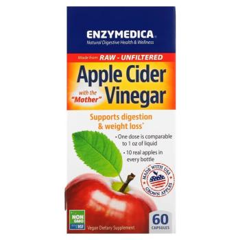 Enzymedica Apple cider vinegar (Яблочный Уксус) 60 капсул