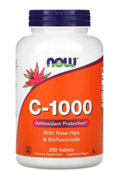 NOW C-1000 with Rose Hips & Bioflavonoids (Витамин С с шиповником и биофлавоноидами) 250 таблеток