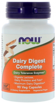 NOW Dairy Digest Complete (смесь ферментов для переваривания молочных продуктов) 90 капсул
