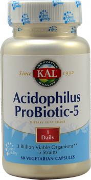 KAL Acidophilus Probiotic-5 (Пробиотик ацидофилус-5) 3 млрд. 60 капсул