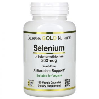 California Gold Nutrition Selenium Yeast-Free (Селен бездрожжевой) 200 мкг 180 капсул