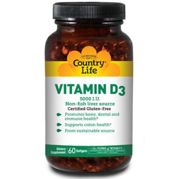Country Life Vitamin D3 (Витамин D3) 125 мкг 5,000 МЕ 60 капсул