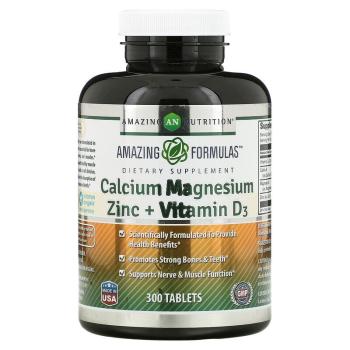 Amazing Nutrition Calcium Magnesium Zinc + Vitamin D3 (Кальций, магний и цинк + витамин D3) 300 таблеток
