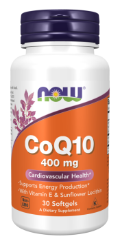 NOW CoQ10 400 мг 30 гелевых капсул