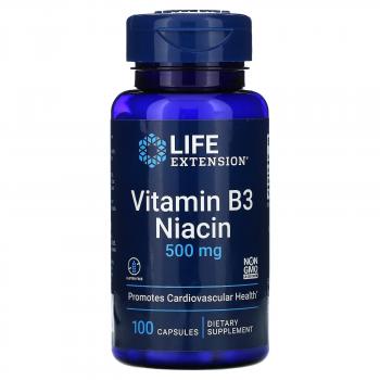Life Extension Vitamin B3 Niacin (Витамин В3 ниацин) 500 мг 100 капсул