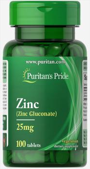 Puritan's Pride Zinc (Цинк) 25 мг 100 таблеток