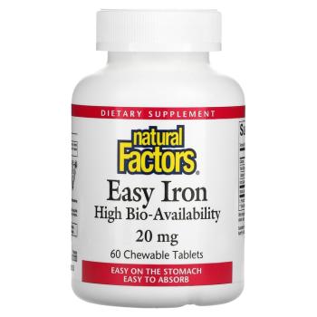 Natural Factors Easy Iron (Железо) 20 мг 60 жевательных таблеток