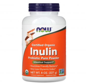 NOW Inulin (органический инулин, пребиотик в чистом порошке) 227 гр
