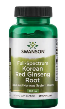 Swanson Full Spectrum Korean Red Ginseng Root (Полный спектр корейского красного корня женьшеня) 400 мг 90 капсул