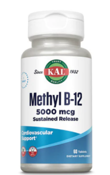 KAL Methyl B-12 Sustained Release (Метил B-12 замедленного высвобождения) 5000 мкг 60 таблеток
