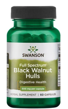 Swanson Full Spectrum Black Walnut Hulls (скорлупа черного ореха полного спектра) 500 мг 60 капсул