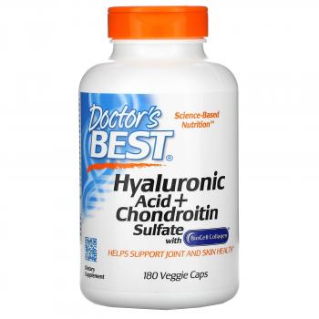 Doctor's Best Hyaluronic Acid + Chondroitin Sulfate (Гиалуроновая кислота и сульфат хондроитина) 180 капсул