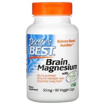 Doctor's Best Brain Magnesium with Magtein (магний для здоровья мозга с Magtein) 50 мг 90 вегетарианских капсул