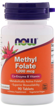 NOW Methyl Folate (Метилфолат) 1000 мкг 90 таблеток
