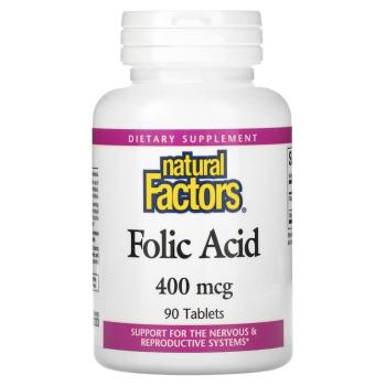 Natural Factors Folic Acid (Фолиевая кислота) 400 мкг 90 таблеток