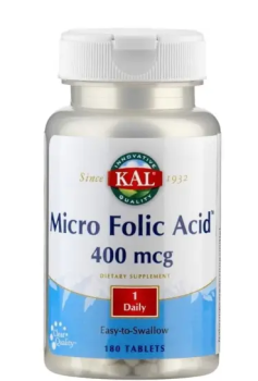 KAL Micro Folic Acid (Фолиевая кислота) 400 мкг 180 микро таблеток