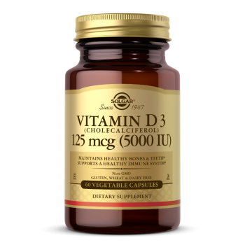 Solgar Vitamin D3 (cholecalciferol) 125 мкг 5000 IU 60 вег. капсул.