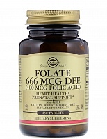 Solgar Folate 666 MCG DFE (400 мкг Folic Acid) (Фолиевая кислота) 250 таблеток