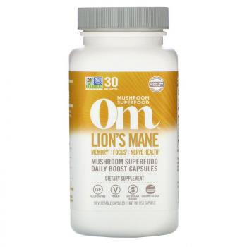 Om Mushrooms Lion`s Mane (ежовик гребенчатый) 667 мг 90 вегетарианских капсул